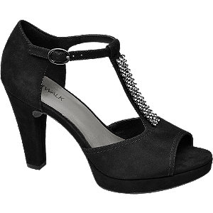 ladies black diamante shoes