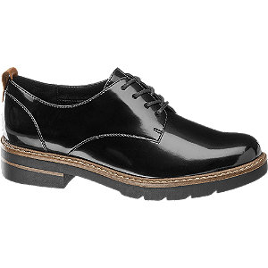 Black Leather Lace Up Brogues | Deichmann