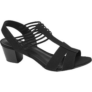 ladies black strappy sandals