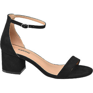 ladies black block heels