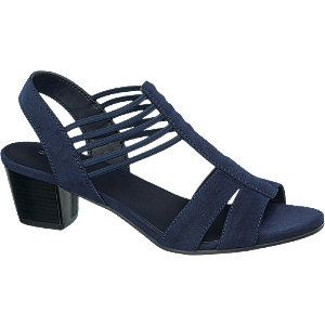 Levně Modré sandály na podpatku Graceland