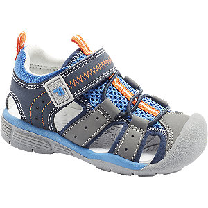 E-shop Modro-šedé dětské sandály Fila na suchý zip
