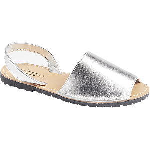 Levně Stříbrné kožené sandály 5th Avenue