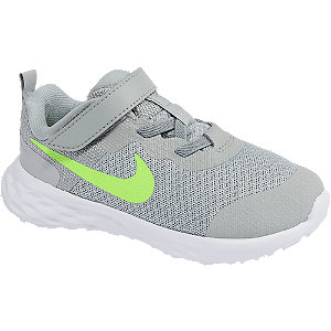 Levně Světle šedé dětské tenisky na suchý zip Nike Revolution 6