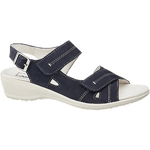 Levně Tmavě modré kožené komfortní sandály Medicus
