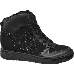 Venice Zwarte Veterboot Wedge venice kopen in de aanbieding