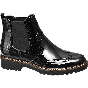 Graceland Zwarte Brogue Chelsea Boot Lak graceland kopen in de aanbieding Graceland Zwarte Brogue Chelsea Boot Lak graceland kopen in de aanbieding