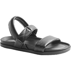 Levně Černé kožené sandály 5th Avenue