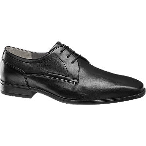 Levně Černá kožená společenská obuv AM Shoe