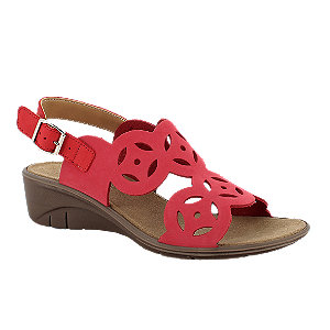 Levně Červené kožené komfortní sandály Medicus