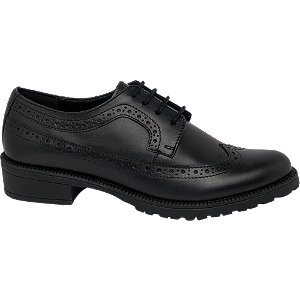 Ladies' Black Lace Up Brogues | Deichmann