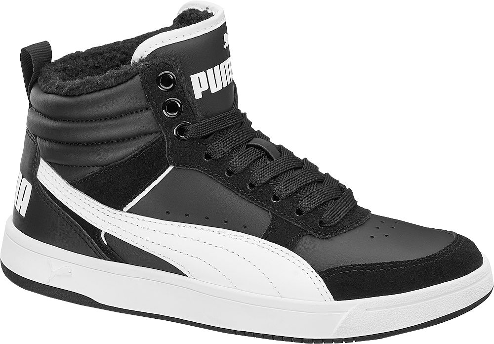 Puma REBOUND - Siyah Beyaz Mid Cut