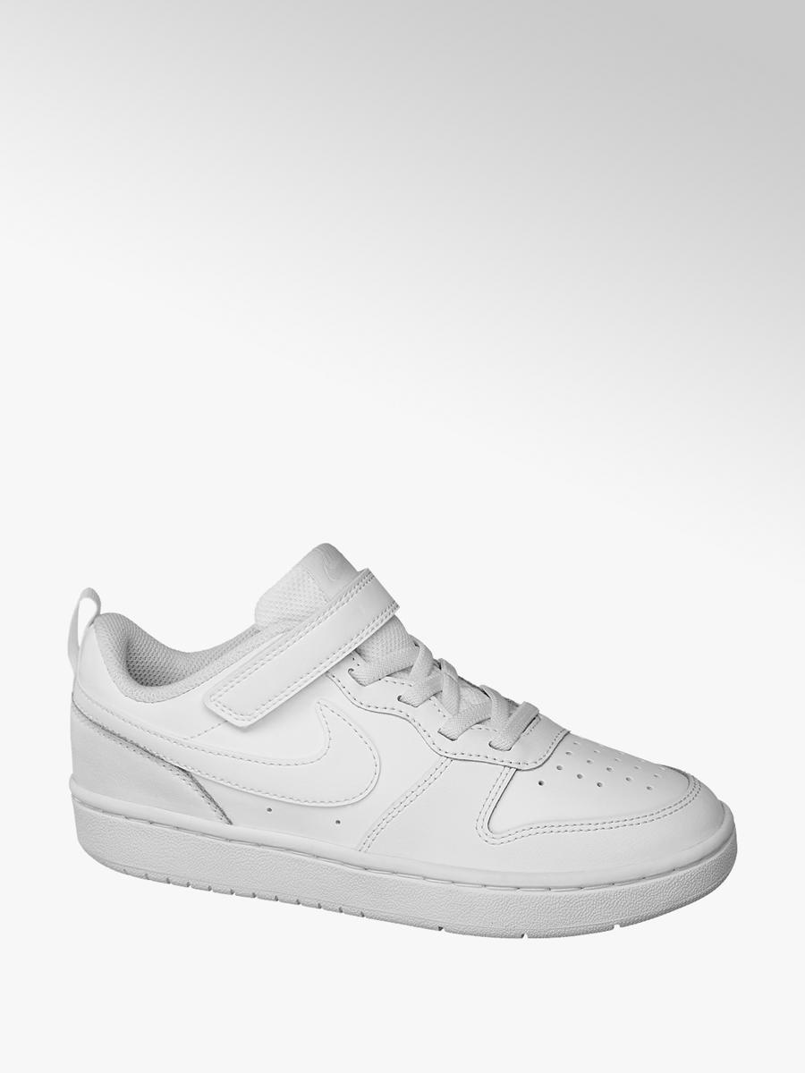 Junior Nike Court Borough Low White Lace Up Trainers Kids