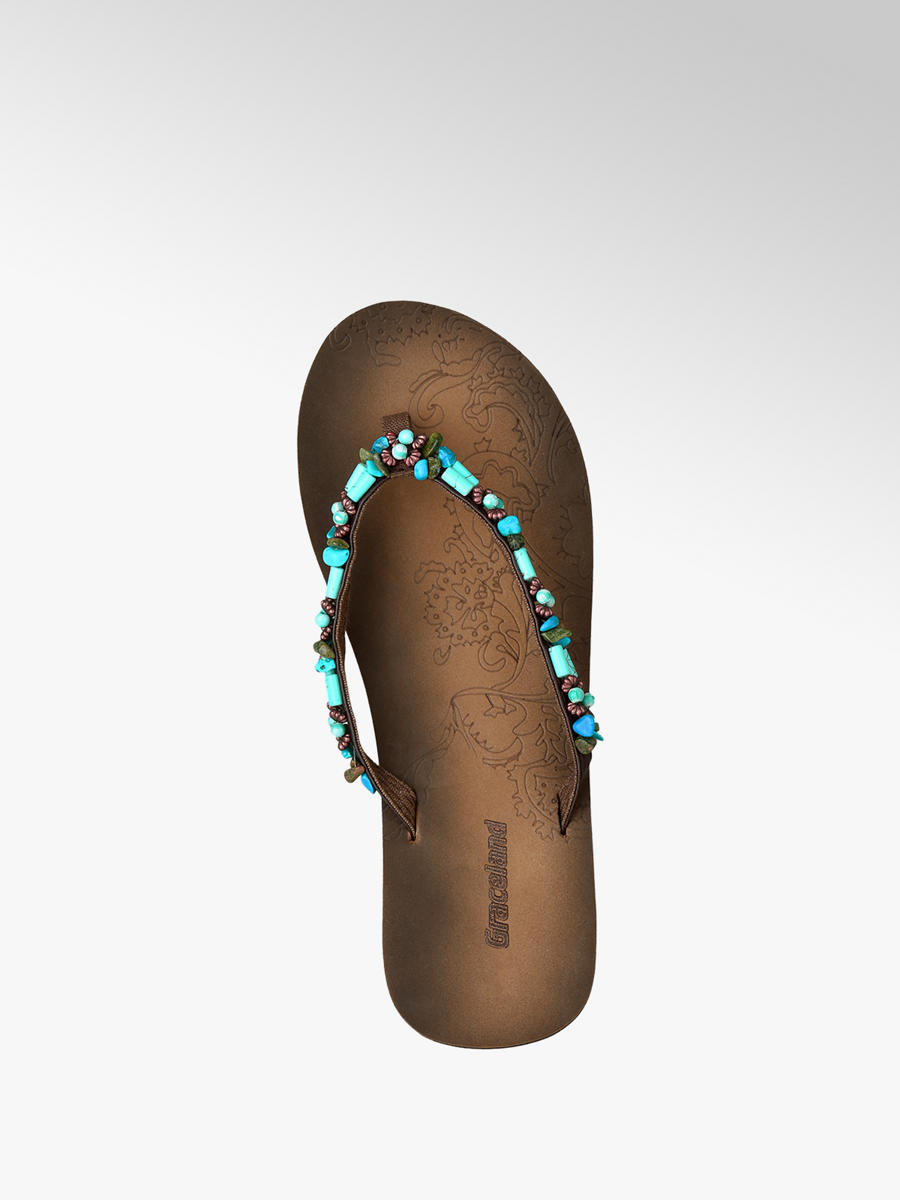 turquoise slippers