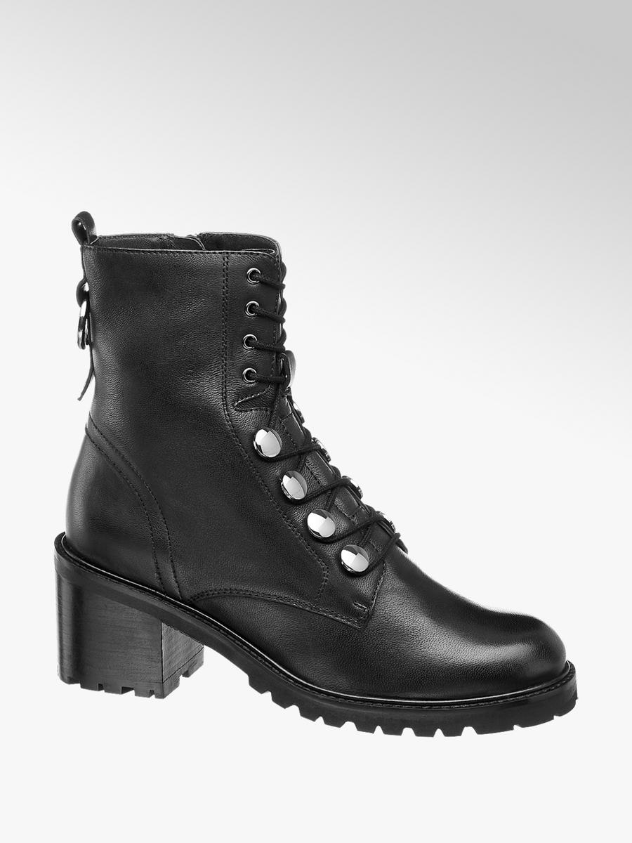 Zwarte leren enkellaars studs Collecties Fall musthaves Enkelboots met studs Zwart DAMES | H&M NL
