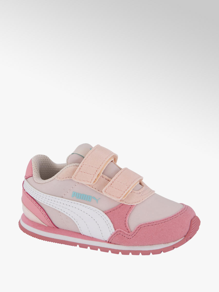 Meisjes Sneaker Klittenband Roze - Goud - Kids Rock Fashion