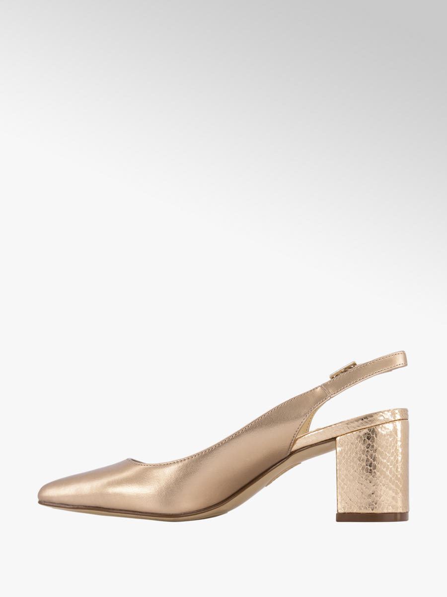 Rosé gouden slingback pump Collecties Trends Metallic Rosé gouden pump Collecties Trends Metallic