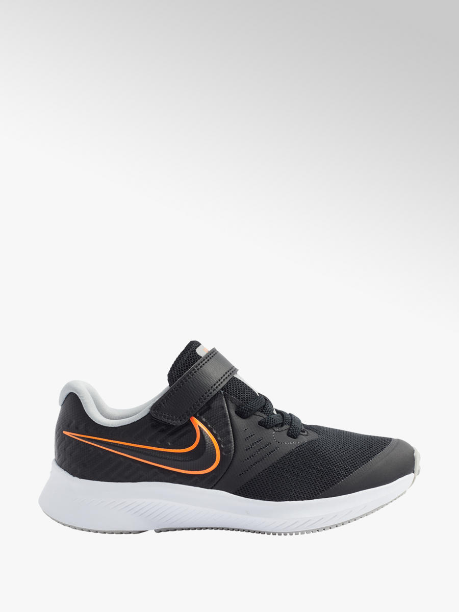 black nike strap trainers
