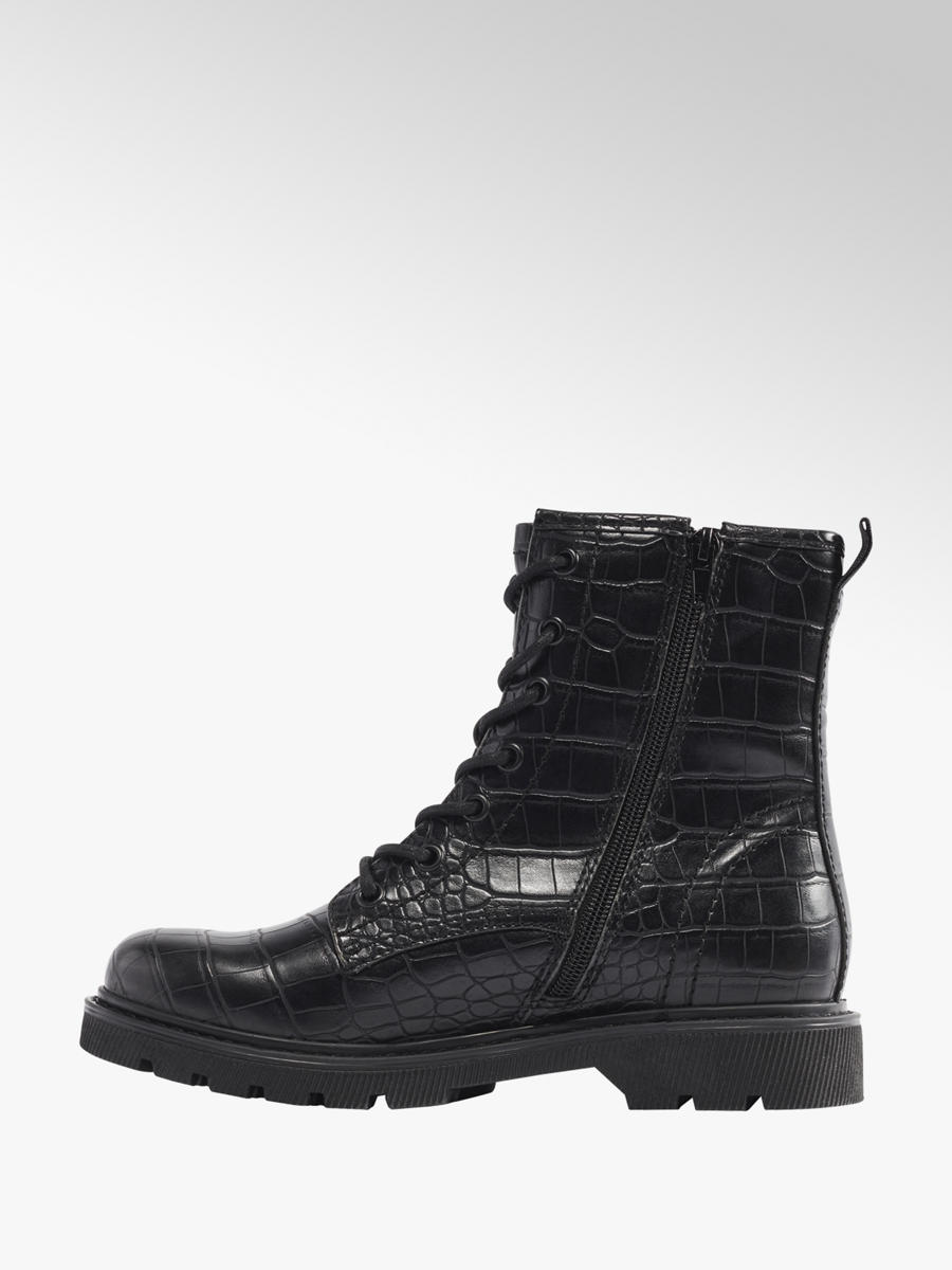 black croc biker boots