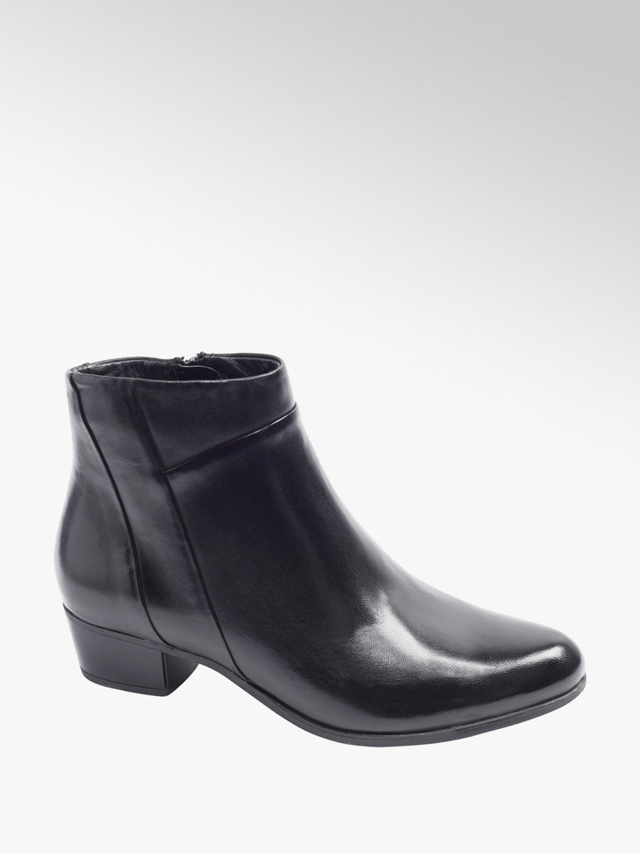 5th avenue black leather ankle boots