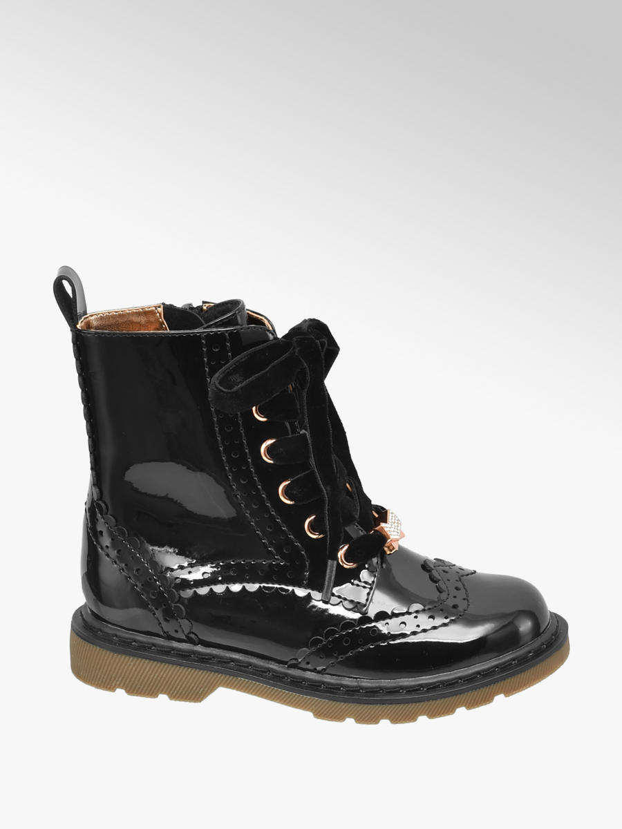 Toddler Girl Patent Brogue Detail Lace-up Ankle Boots - Kids - Girls - Boots