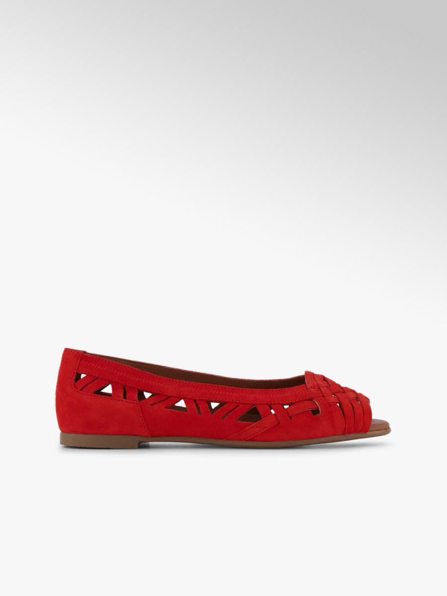 peeptoe ballerina rot