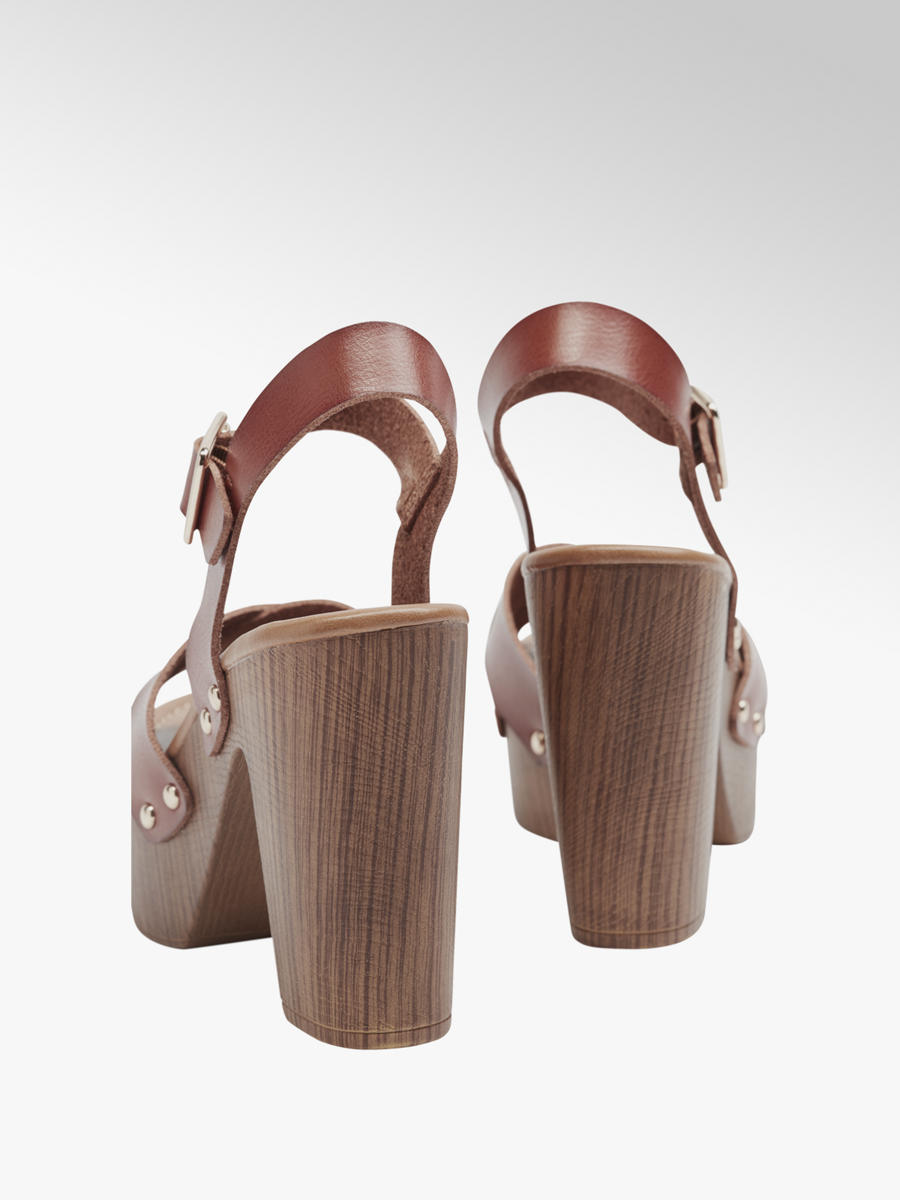 chaussures talon bois