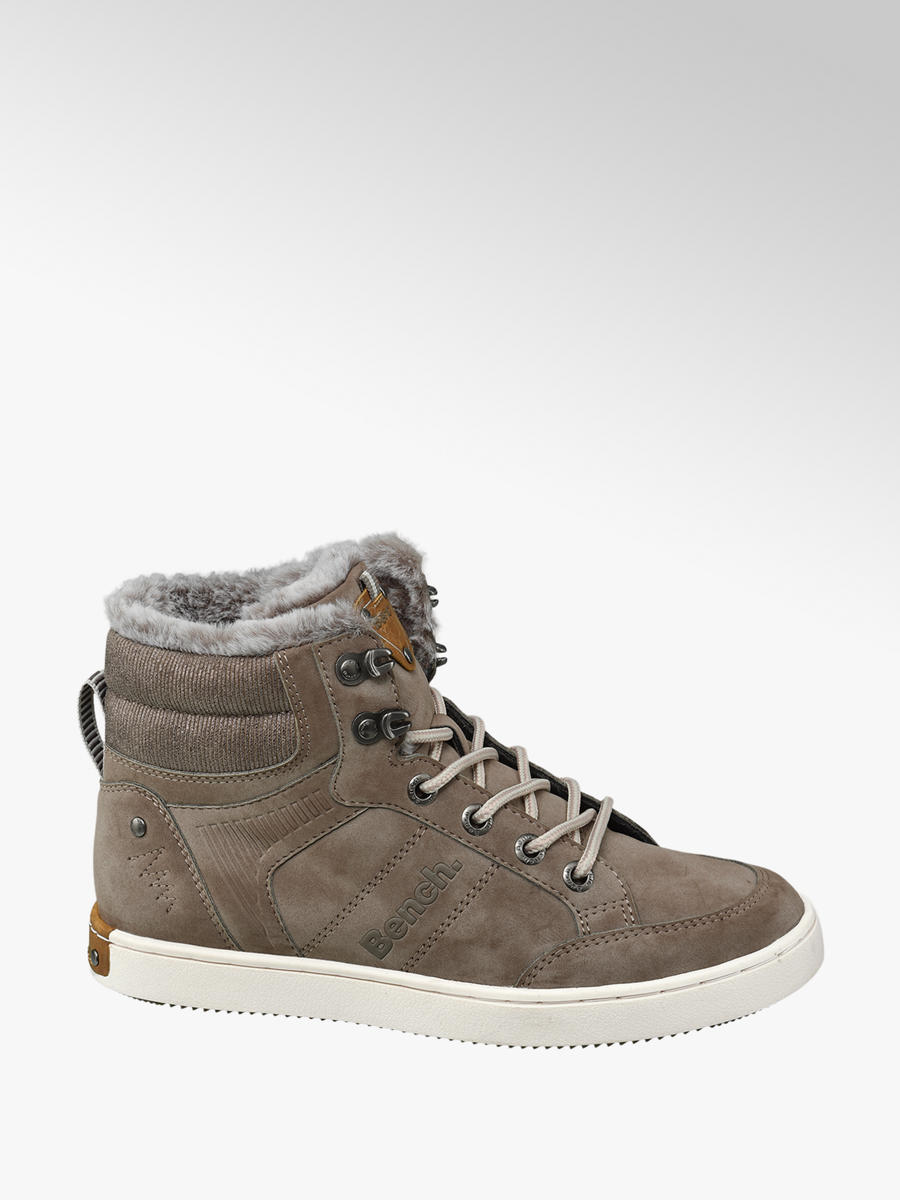 fur lined high top trainers