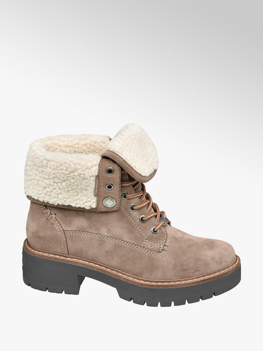 Bench Ladies Lace-up Ankle Boots Taupe 