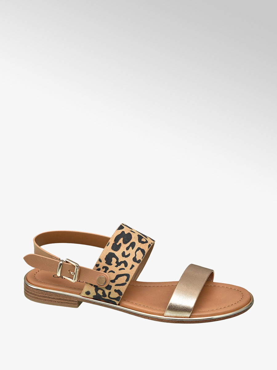 ladies leopard print sandals