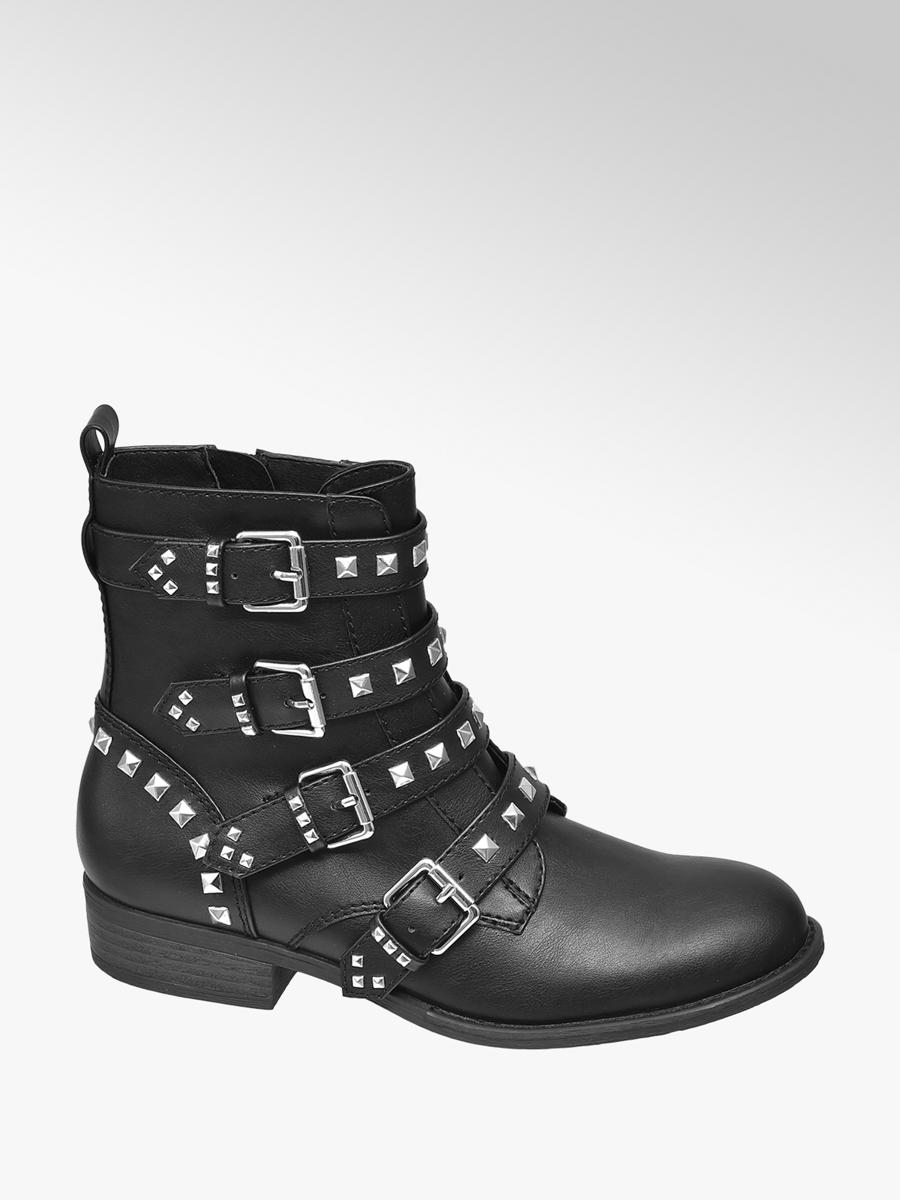 Studded Ankle Boots Black 