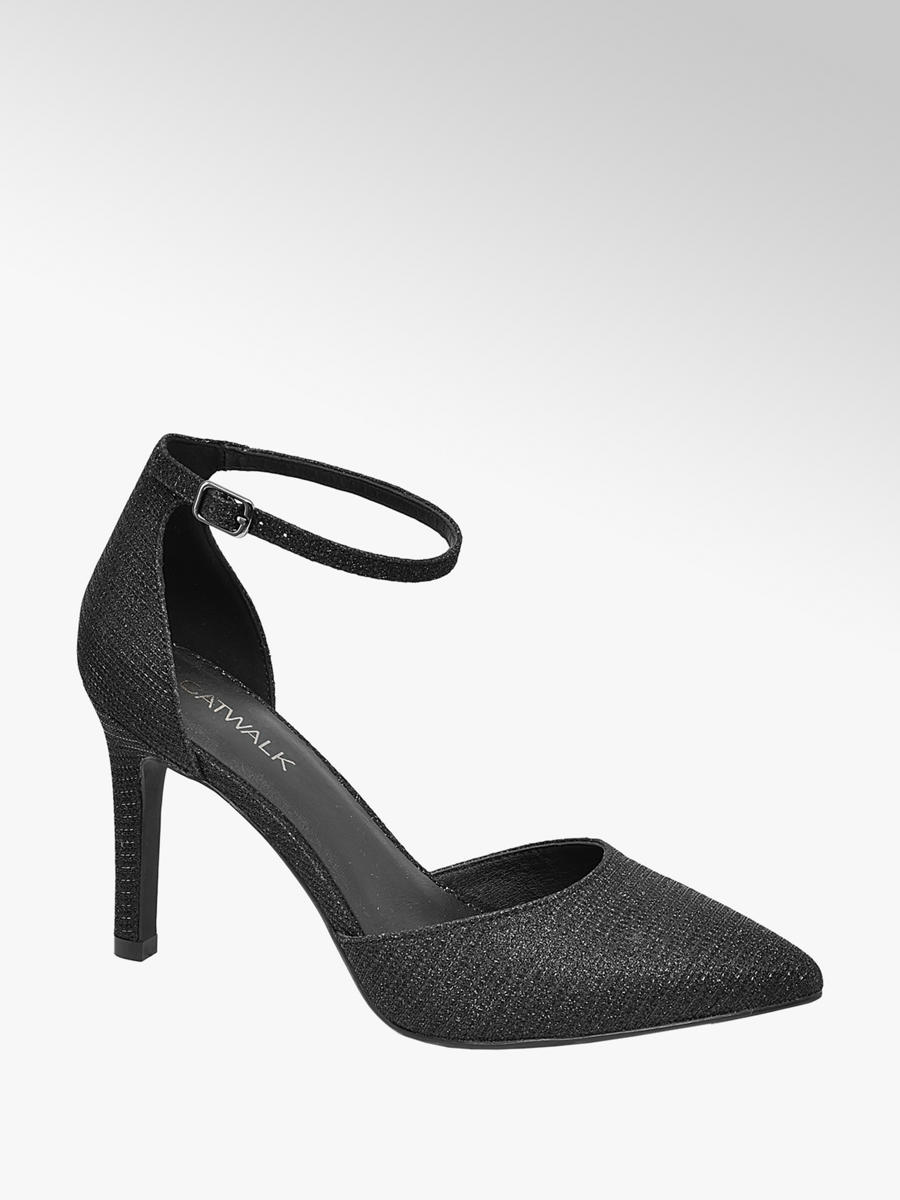 black sparkly high heel shoes