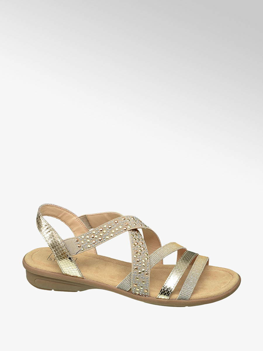 Gold Gem Detail Strappy Sandals | Deichmann