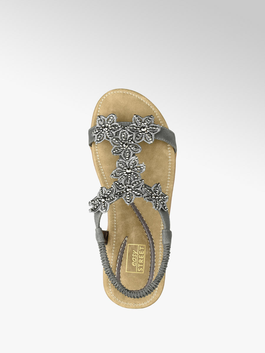 Ladies' Grey Floral Sandals | Deichmann