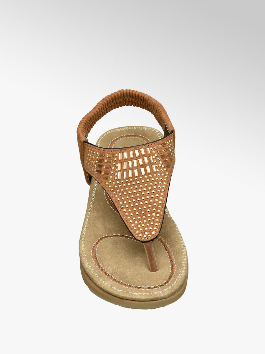 Easy Street Ladies ToePost Sandals Tan Deichmann
