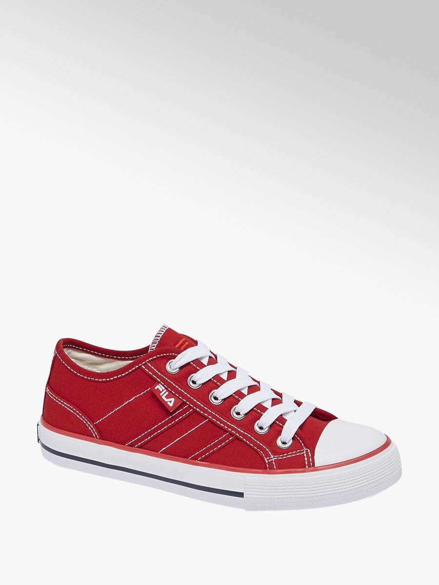 Fila Lace-up Canvas Trainers Red Ladies 