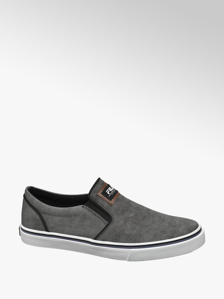 grey canvas slip on shoes