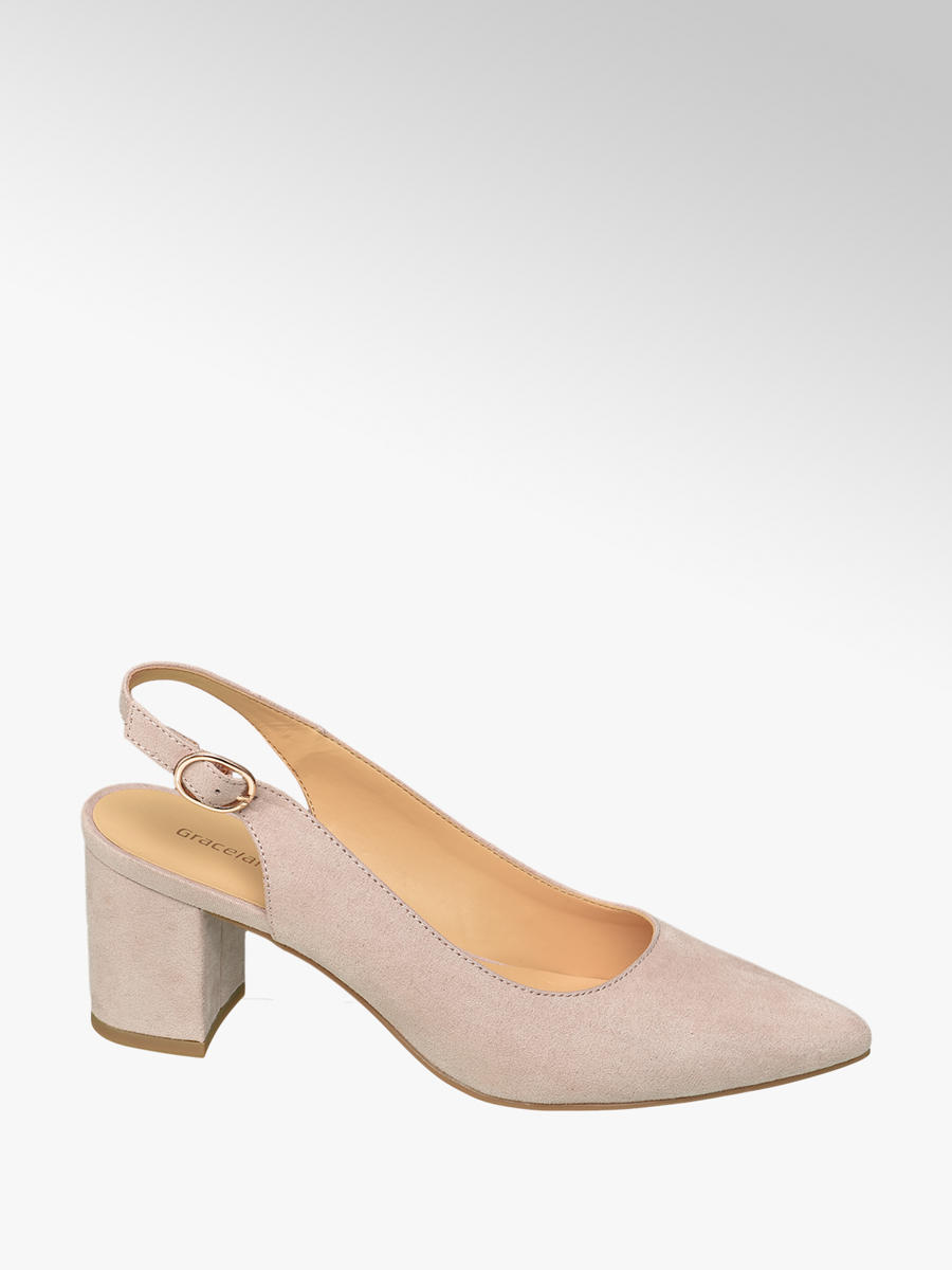 light pink block heels