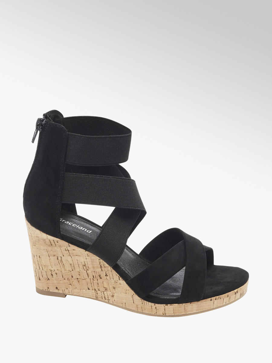 Graceland Deichmann Ladies Wedge Sandals Graceland Sandał Na Obcasie Biały  DEICHMANN