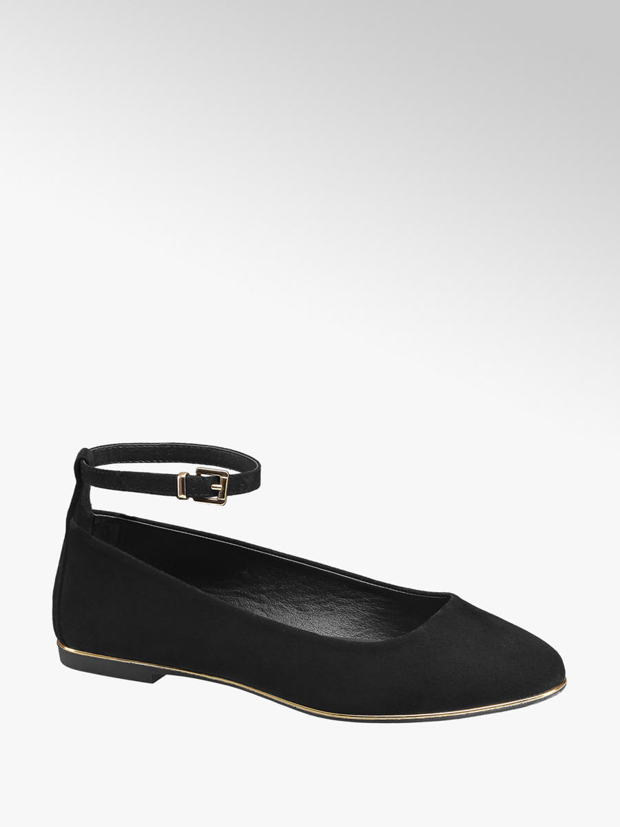 negro ballet pumps with ankle strap 