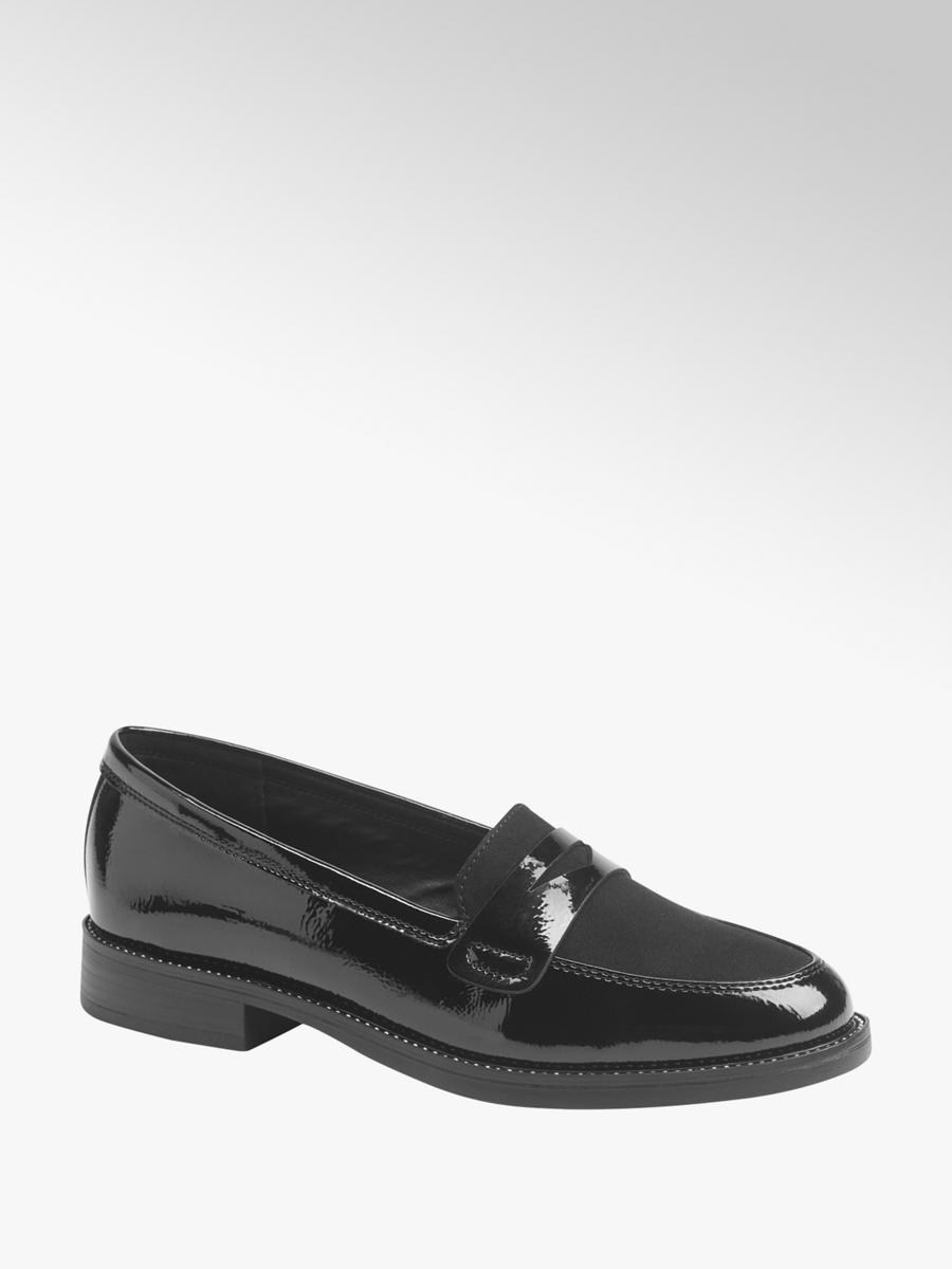 Graceland Ladies' Black Patent Loafers 