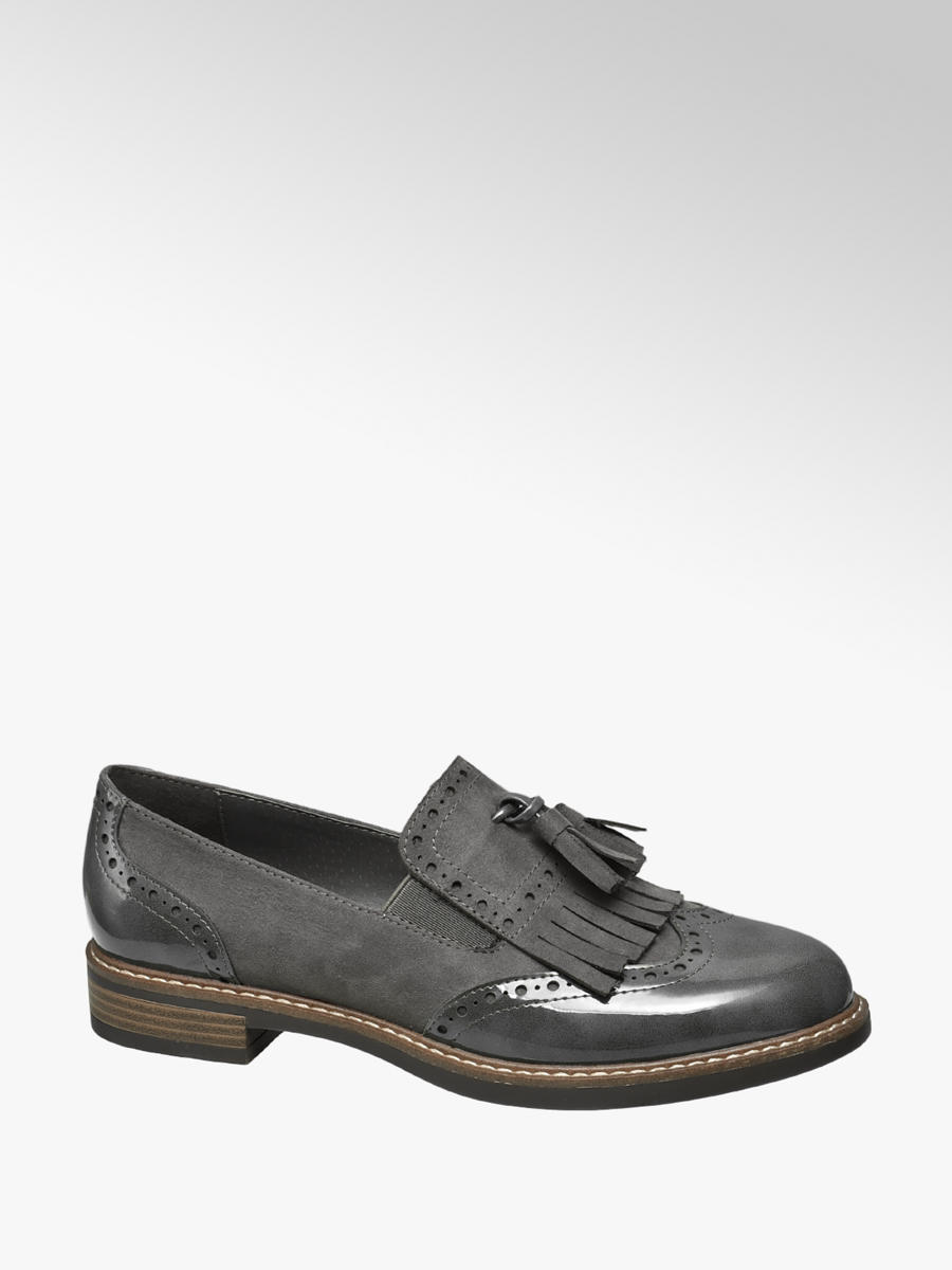 Grey loafers ladies clearance