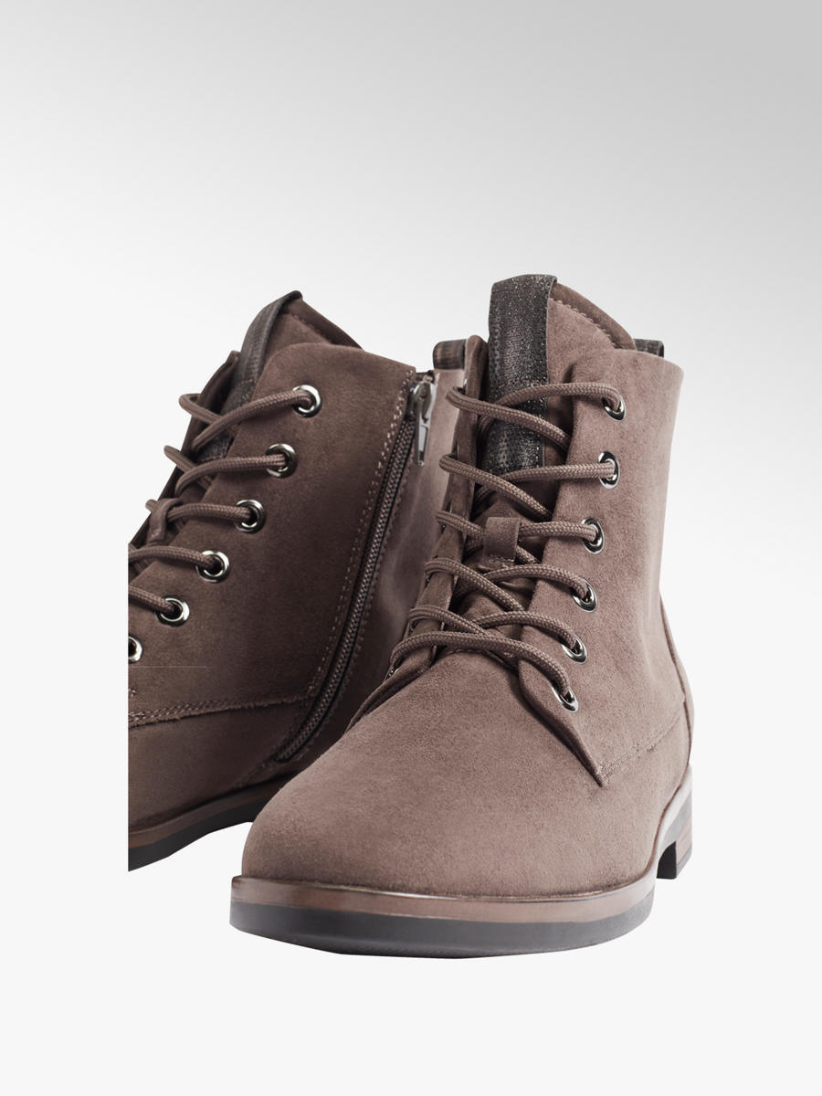 Graceland Ladies Lace Up Ankle Boots Grey | Deichmann