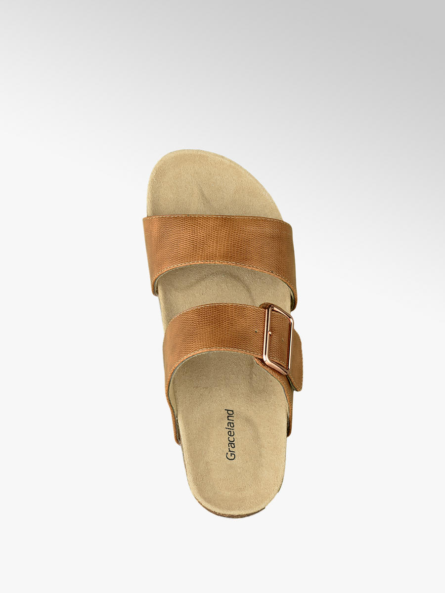 tan footbed sandals
