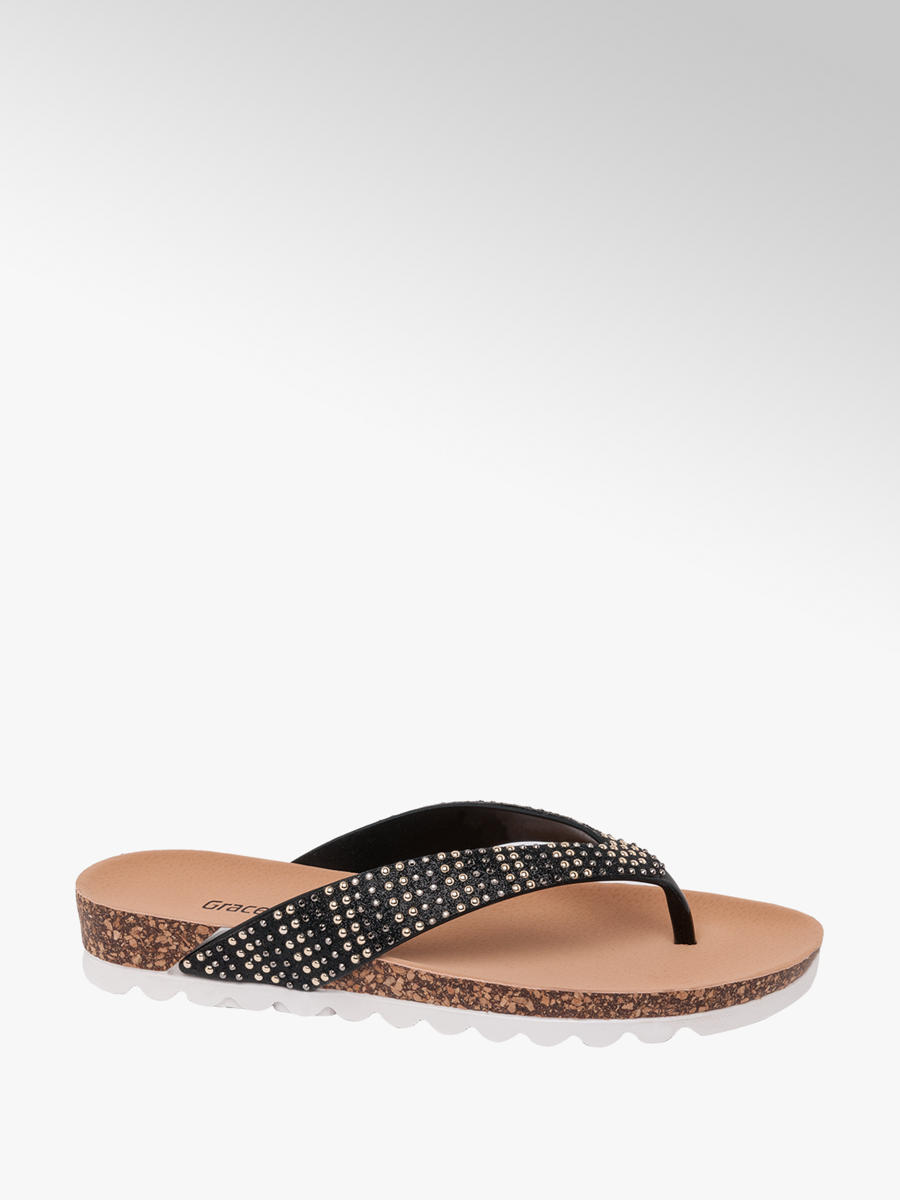 black toe post sandals