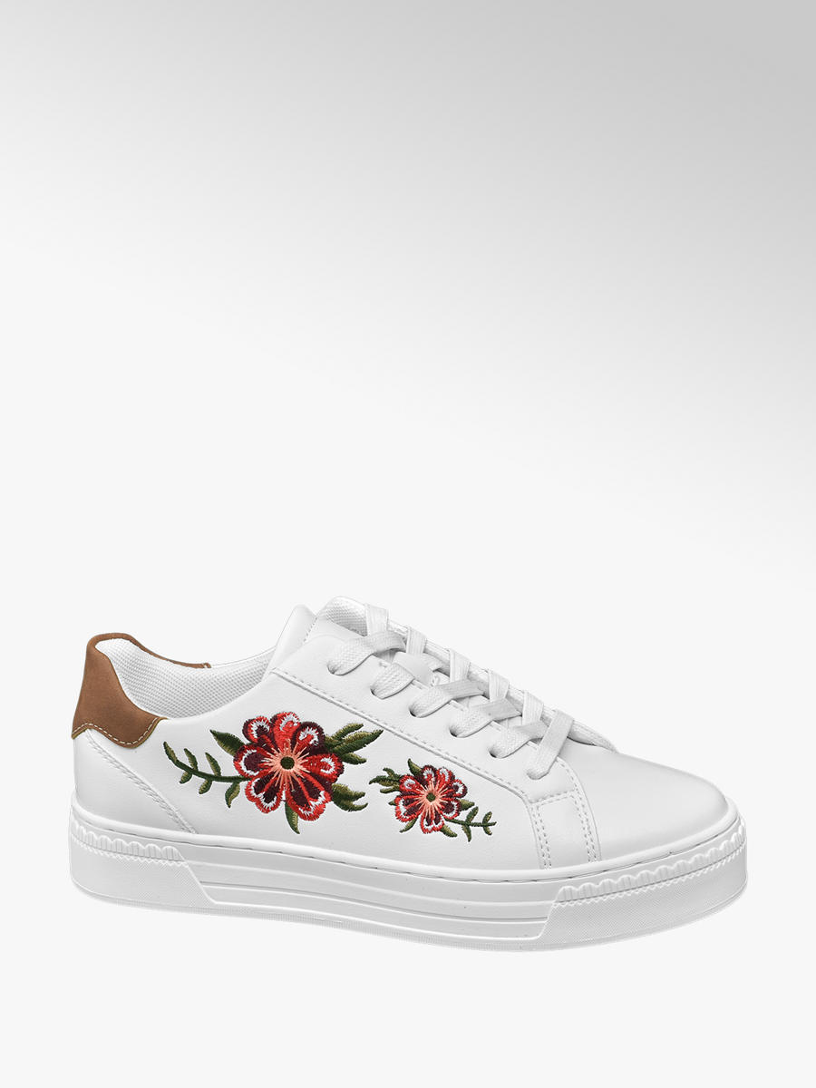 ladies embroidered trainers