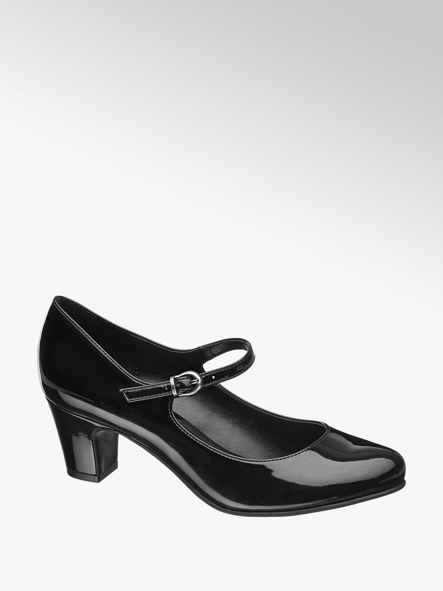 black patent mary jane heels