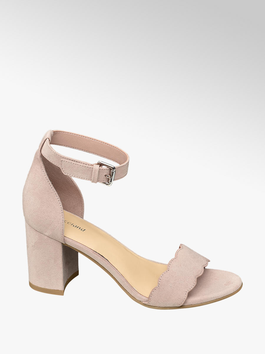 scalloped block heel