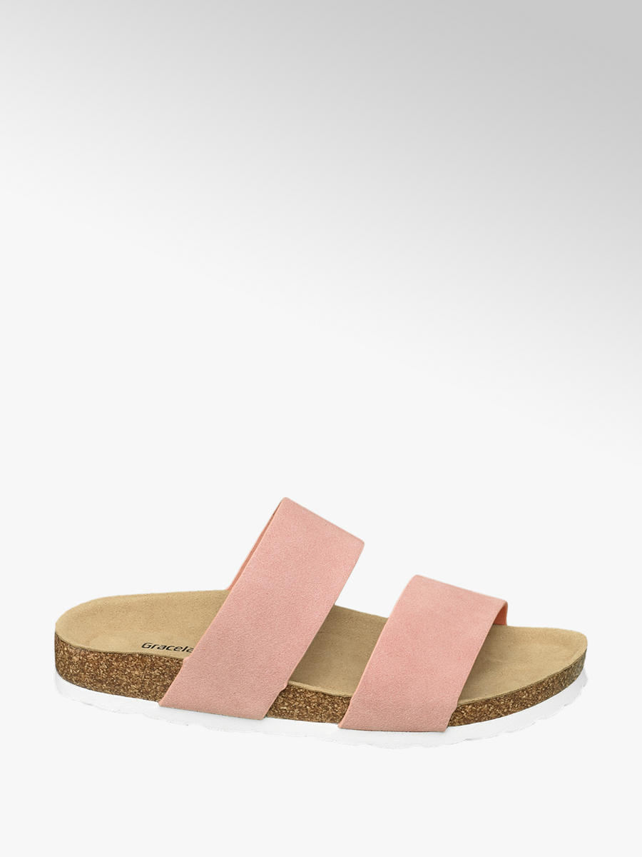 Ladies Graceland Pink Twin Strap Footbed Sandals | Deichmann
