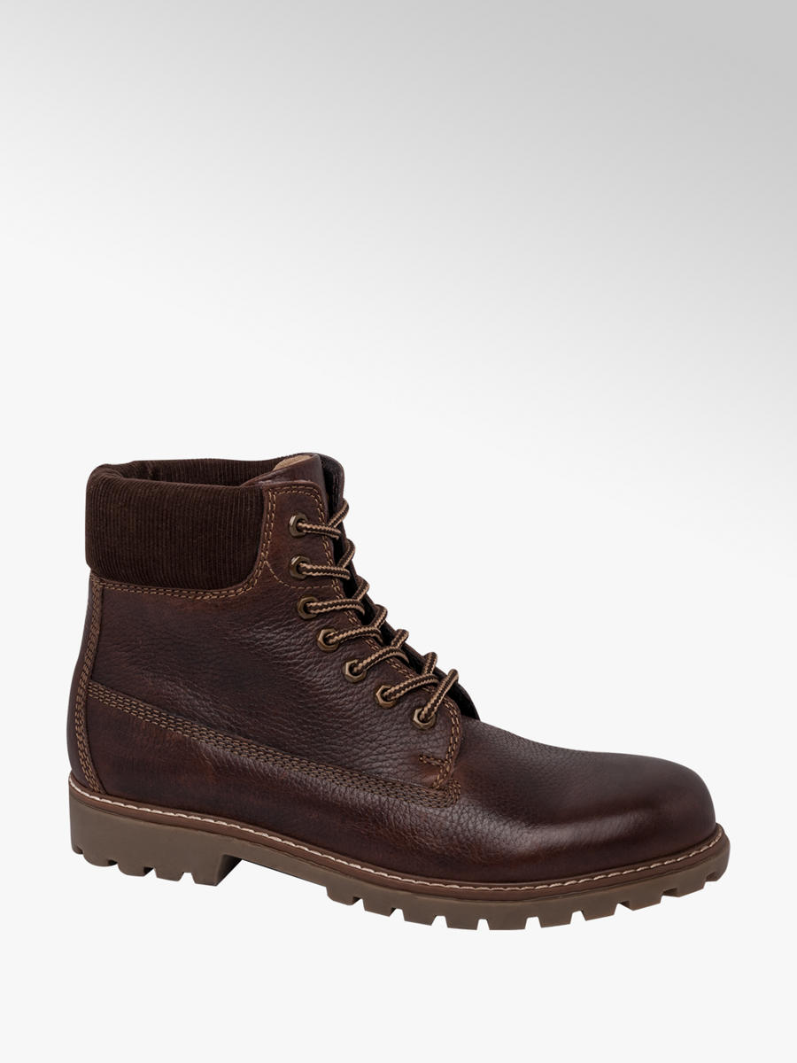 Leather Lace-up Boots Brown 